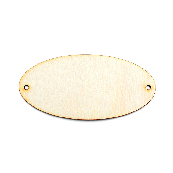 Rosa houten hanger naamplaatje voor decoupage, 38 × 80 mm
