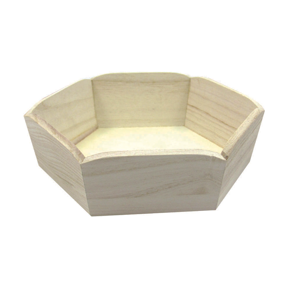 Zeshoekig houten dienblad Pentart, 21 × 24 × 6,5 cm