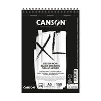 Zwart tekenblok Canson XL Dessin A5 – 150 g/m², 30 vellen
