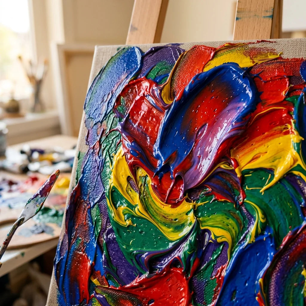 Dikke impastotexturen met El Greco acrylverf