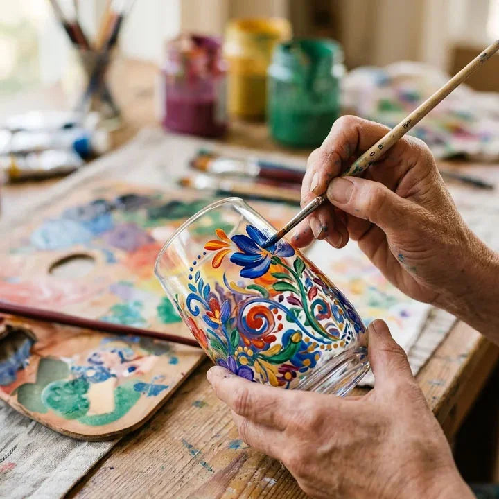 Een glas beschilderen met acrylverf