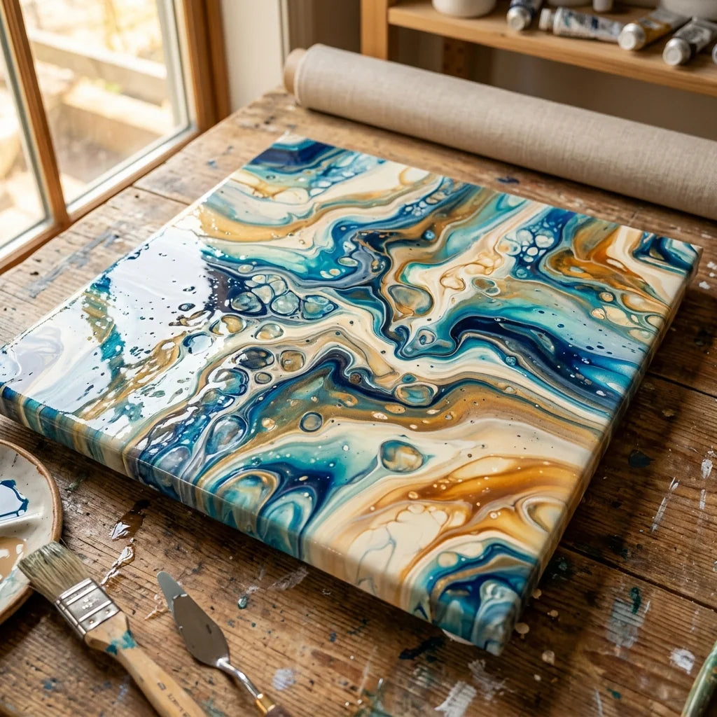 Smooth color transitions in the pouring technique